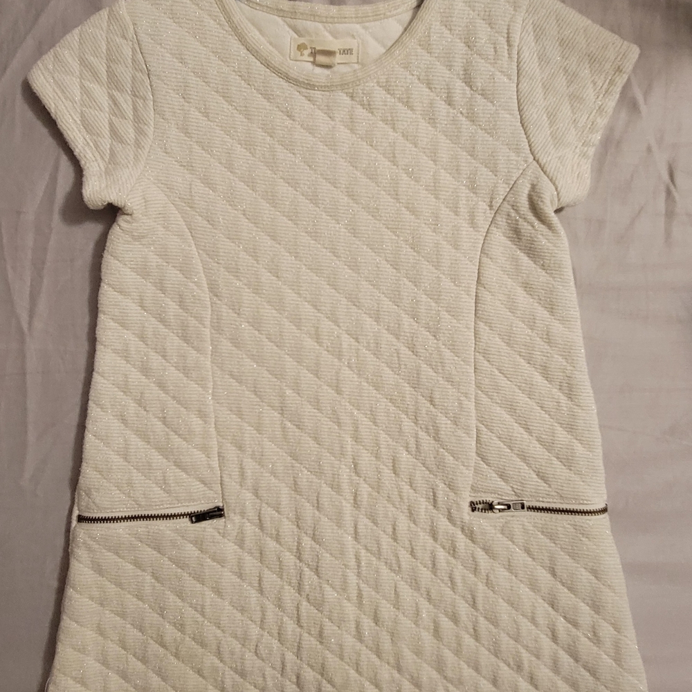 Elegant White Quilted Kids Dress